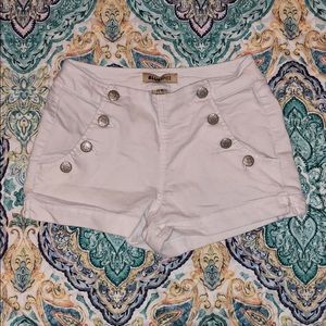 High waisted white shorts